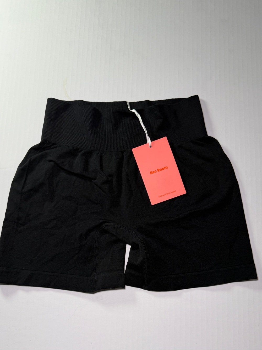Rec Room Seamless Black Biker Shorts High Rise Stretch XS/S/M NWT